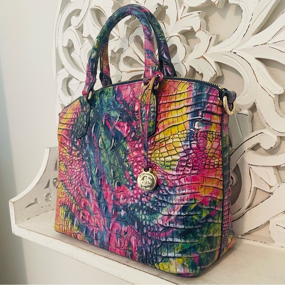 Brahmin Duxbury Satchel Desire Melbourne Leather Bold Colorful - Picture 4 of 9